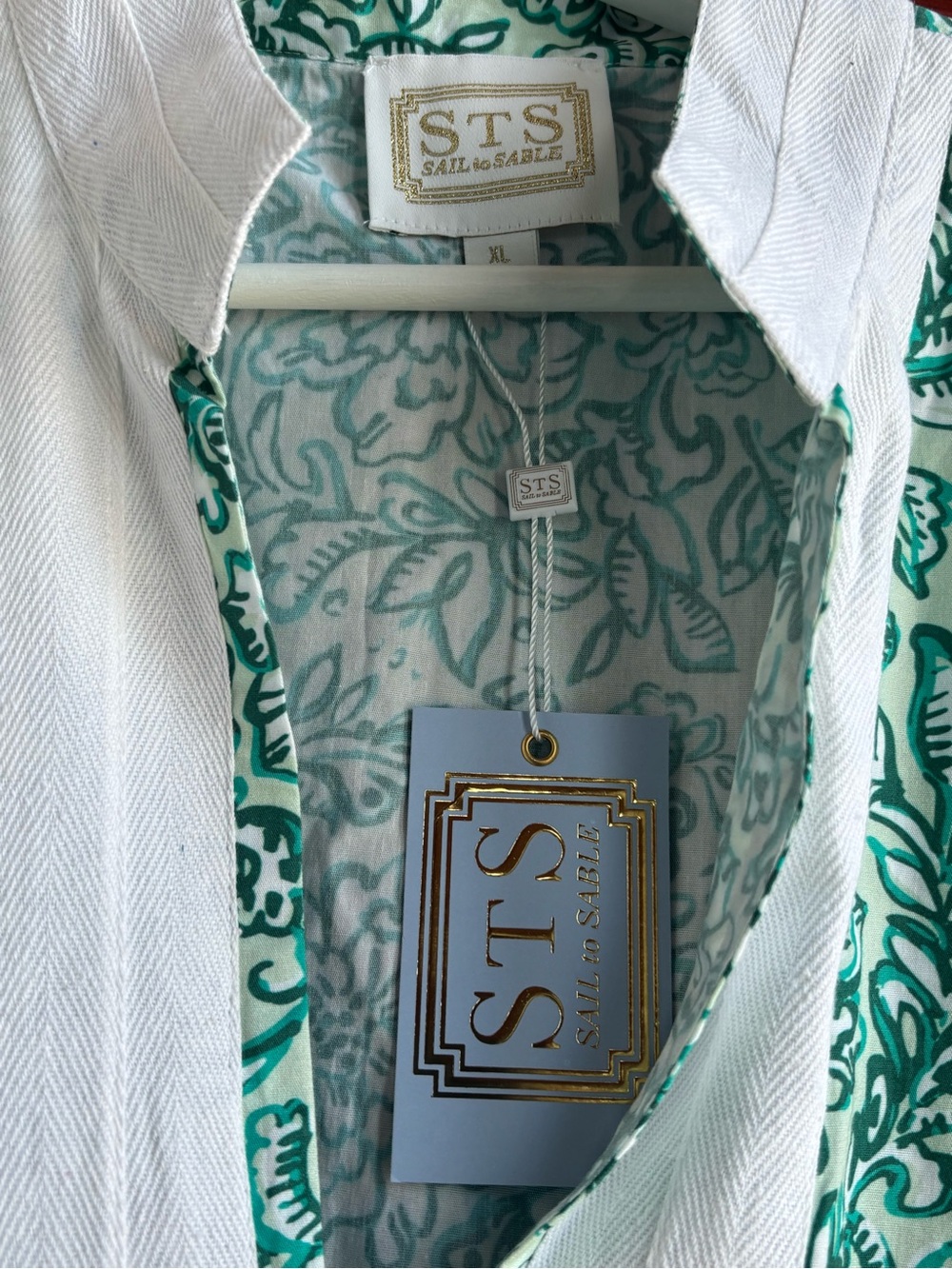 Sail to Sable Teal and White Printed Tunic - Picture 3 of 4